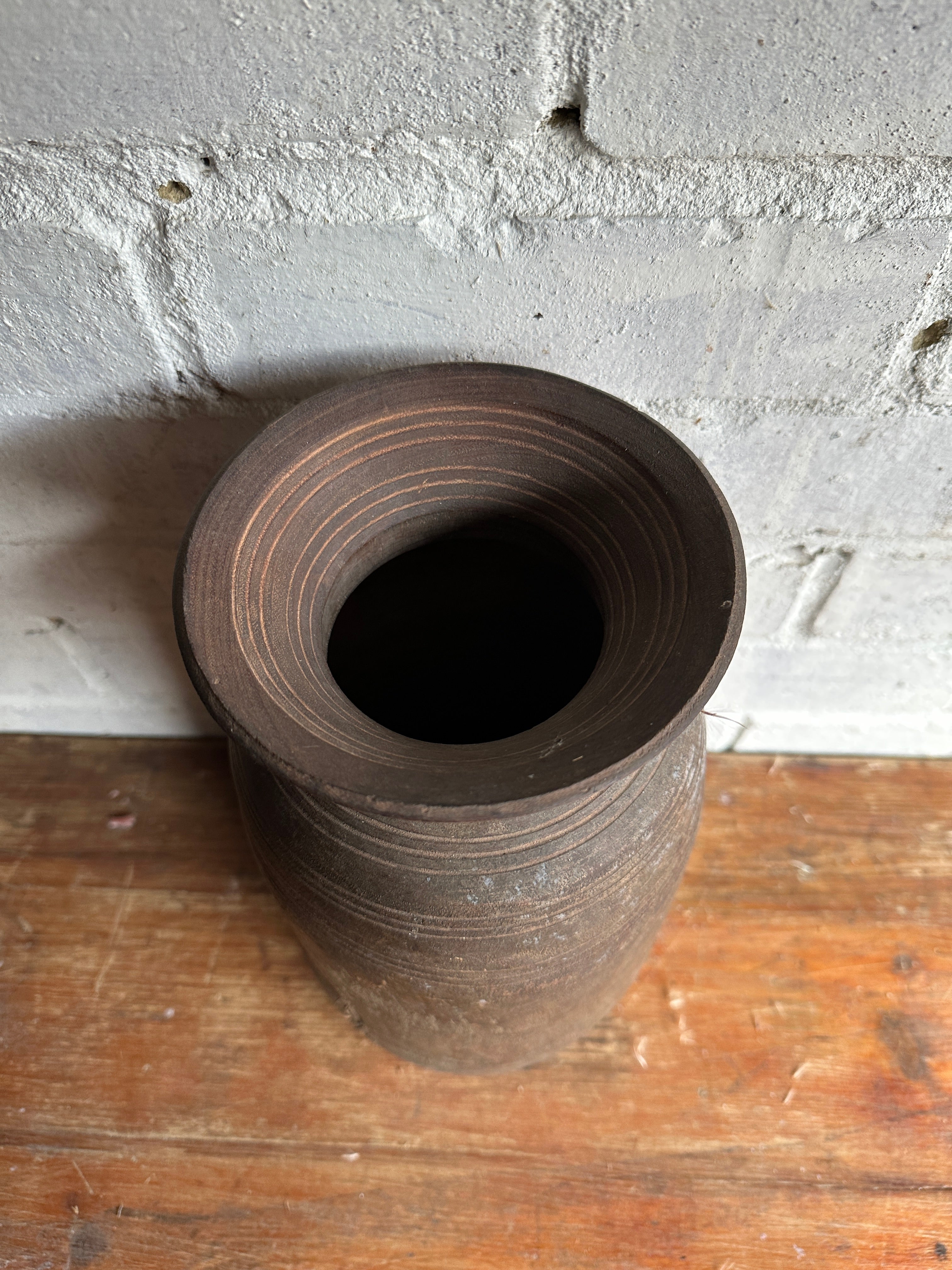 19th Century Tibetan Carved Wooden Curd Pot