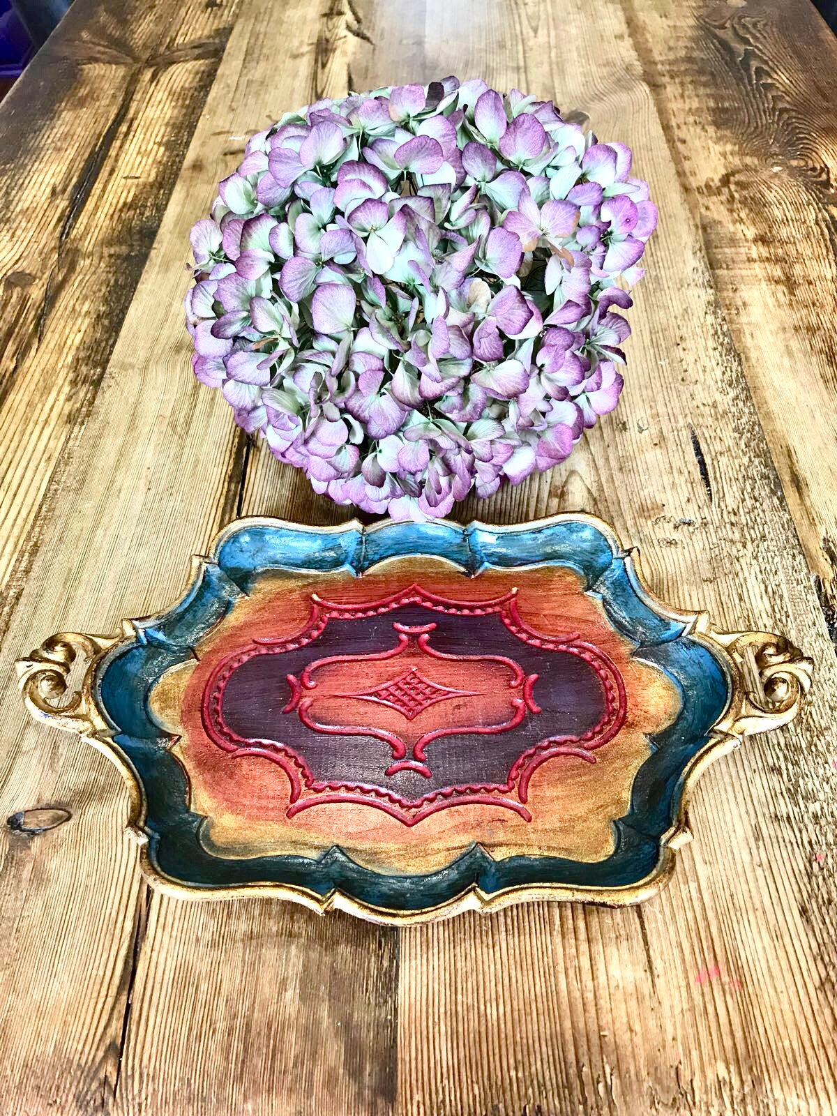 Multi-Coloured Florentine Gilt Tray