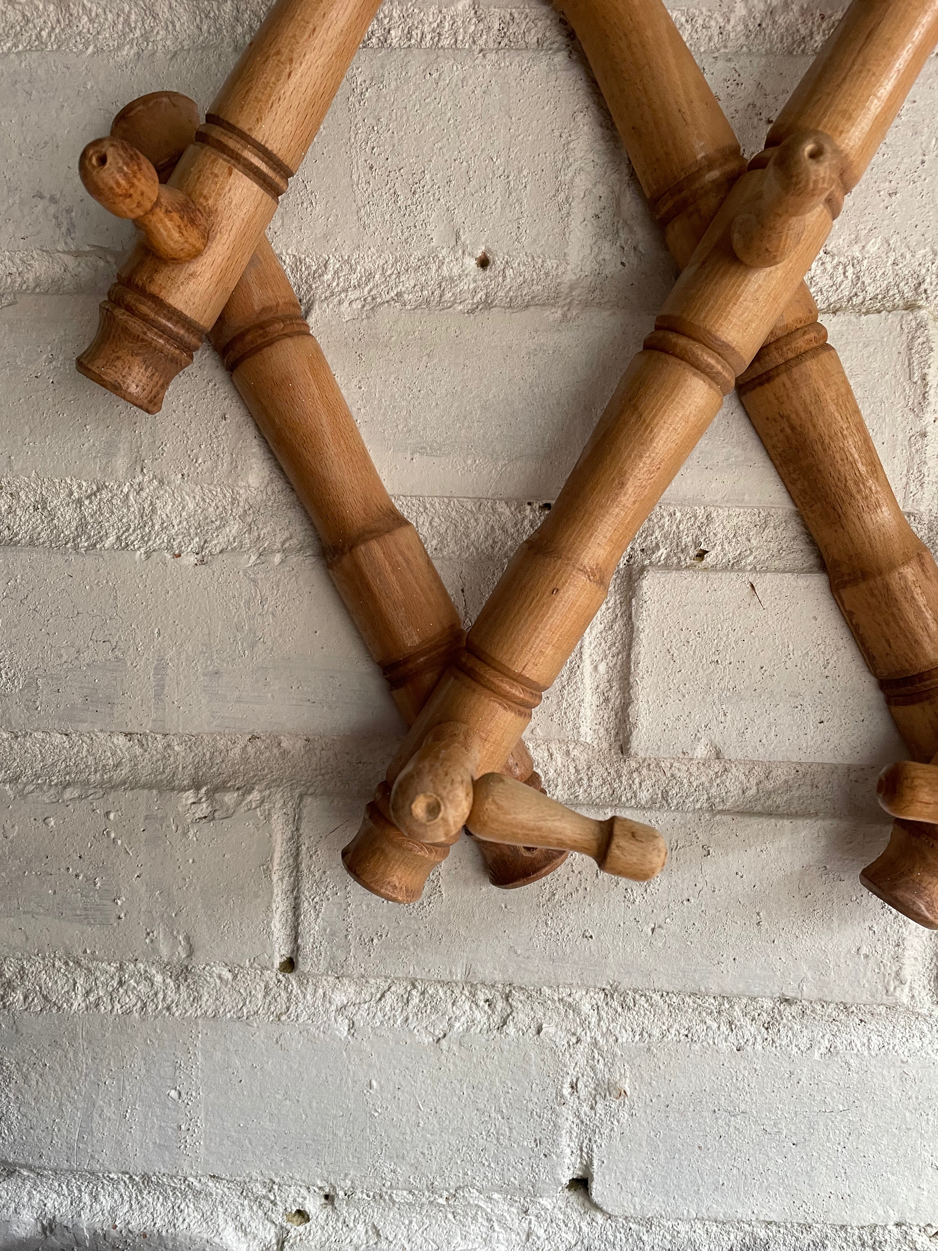 1930s Accordion Bamboo Coat & Hat Rack