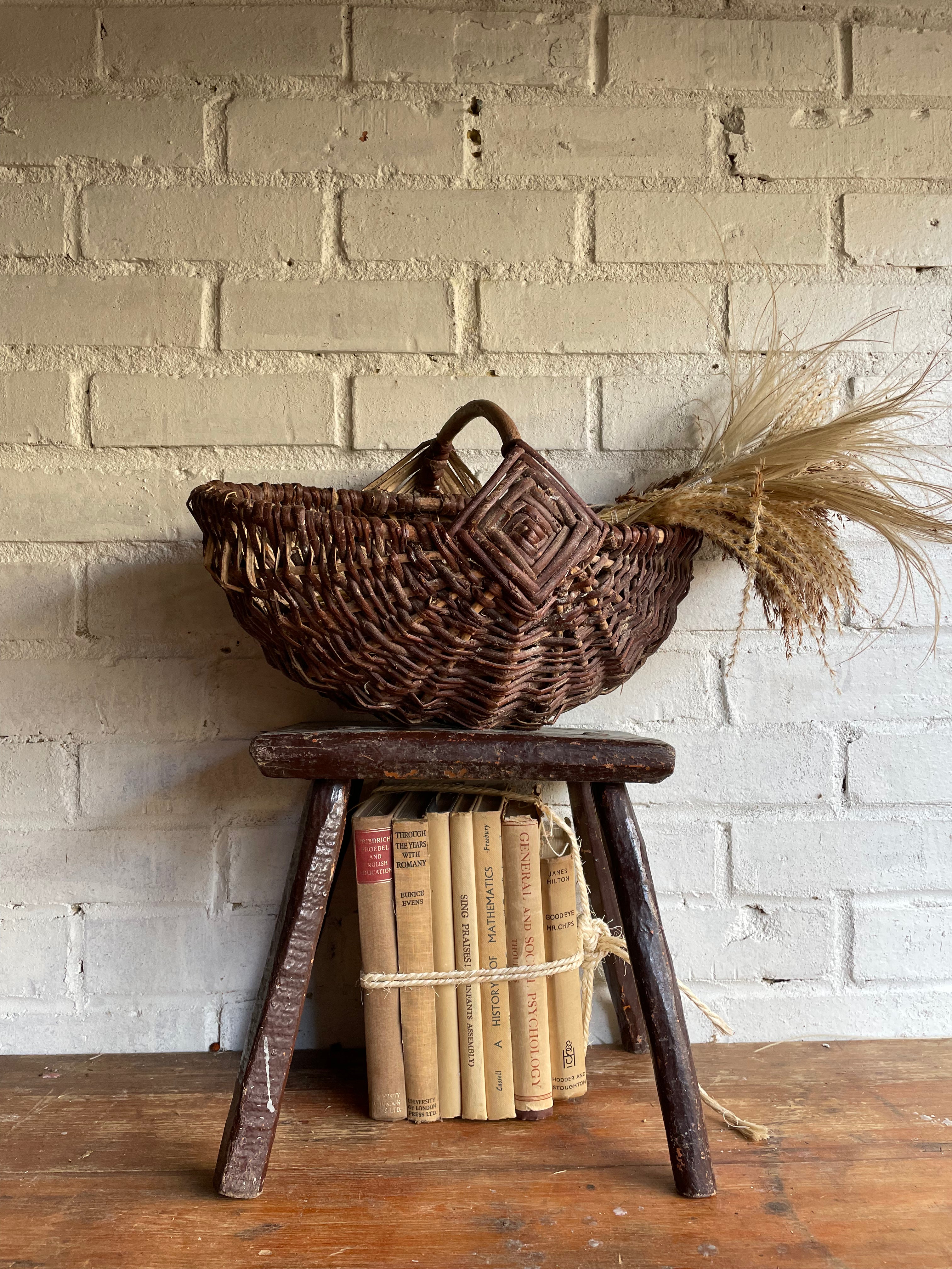 French Vintage Wicker Basket