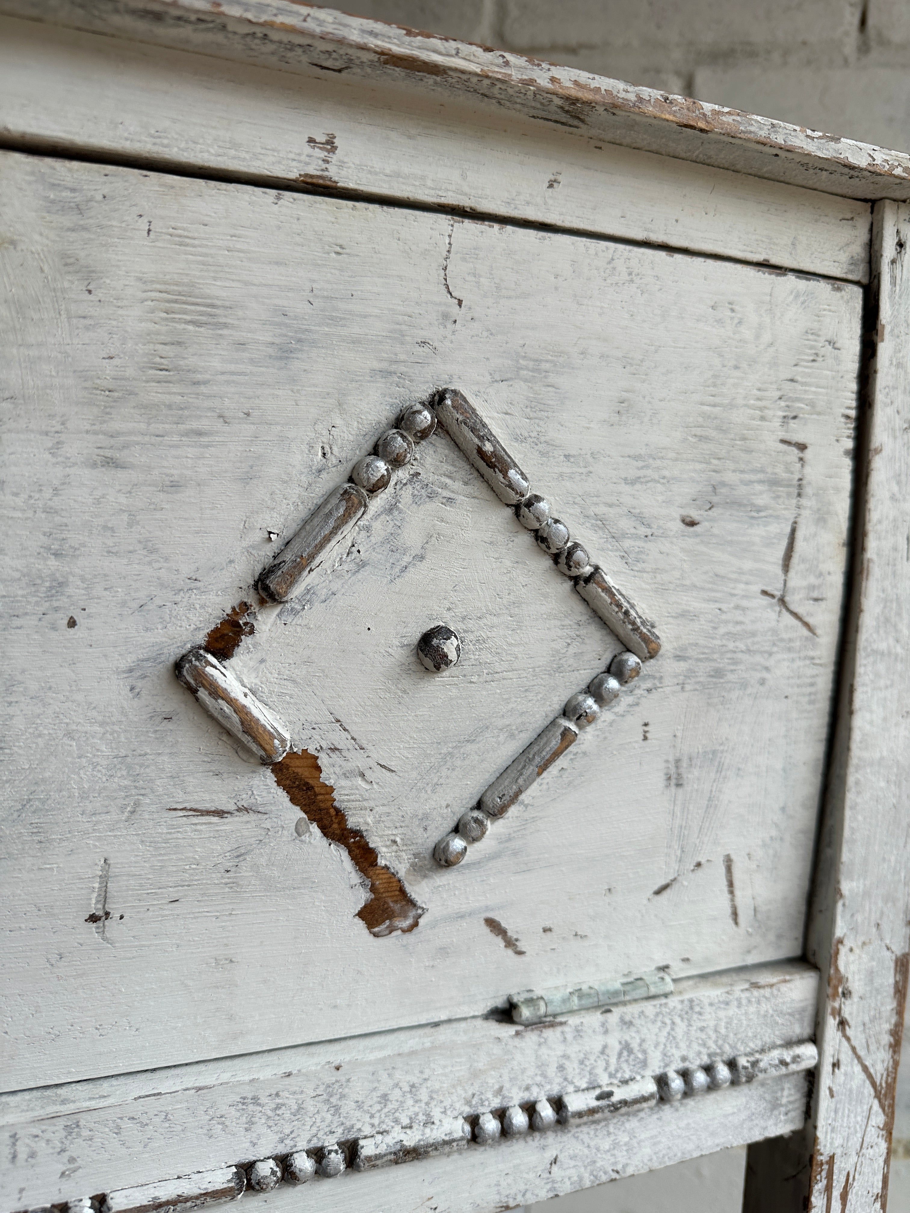 Rustic White Table Cabinet