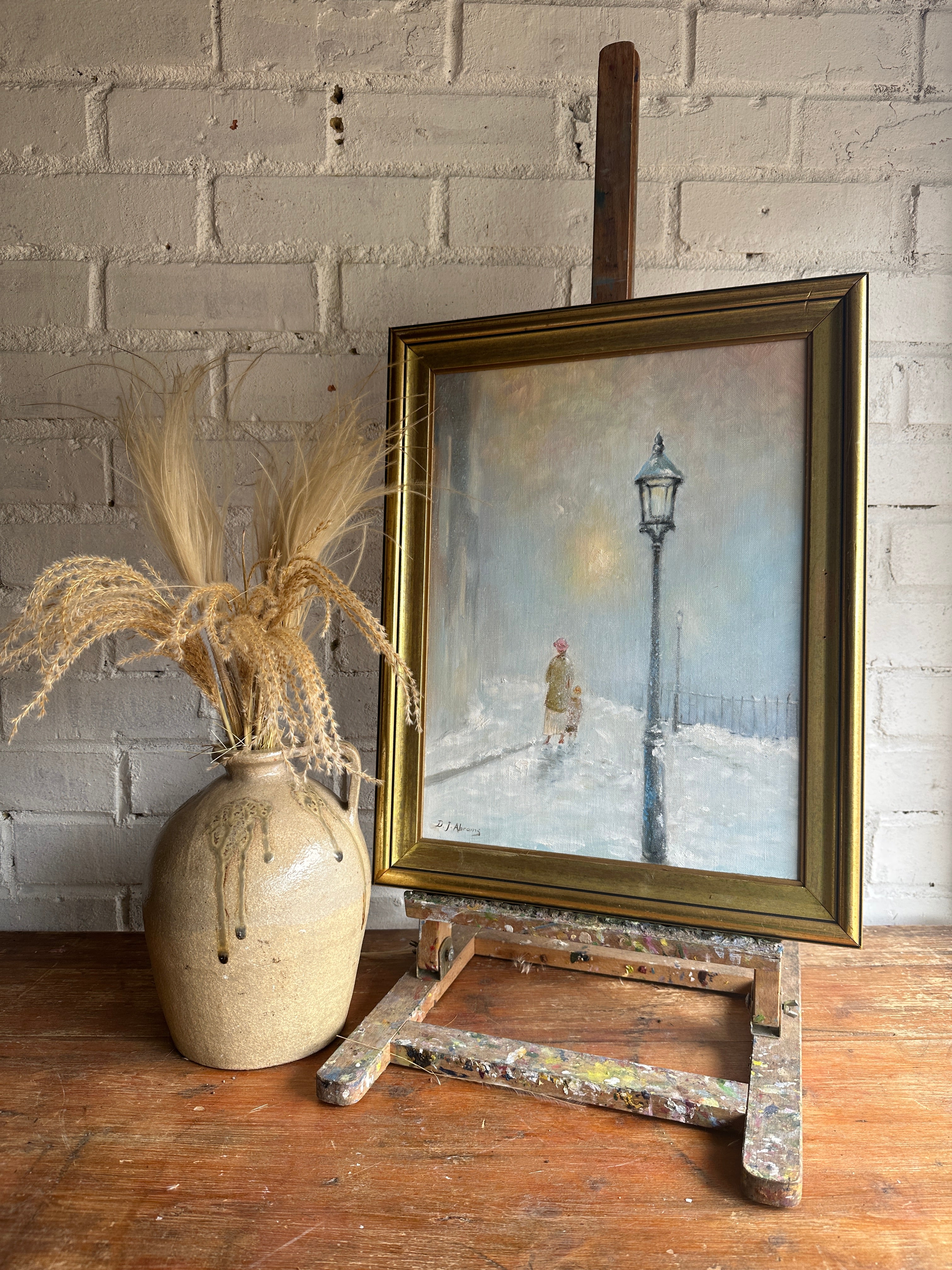 Under the Lamp: Signed Oil on Canvas