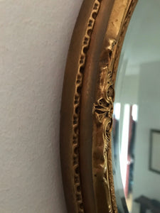 Large Gold Vintage Mirror (hangs portrait or landscape)