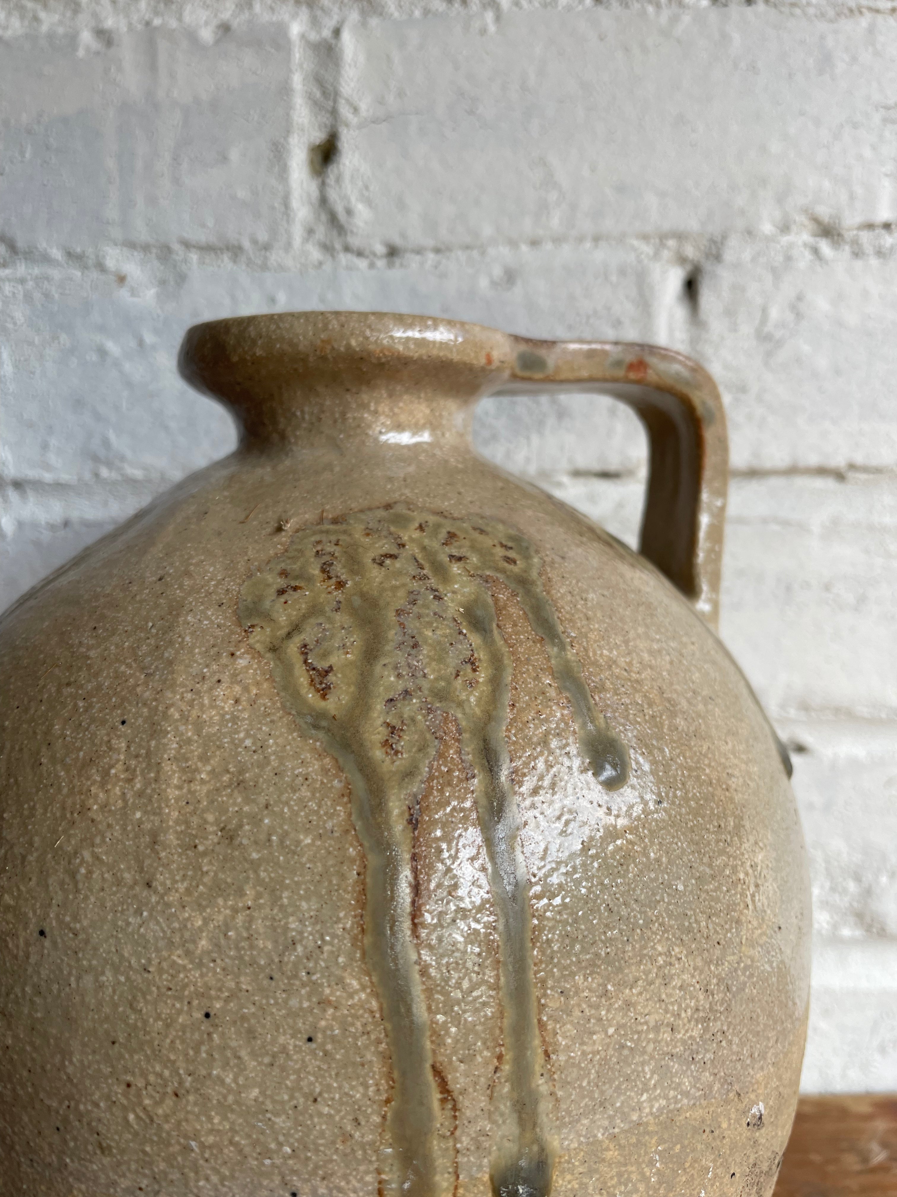 Earthenware Vase with Drip Paint detail