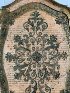 Pink Florentine Wood Gilt Tray