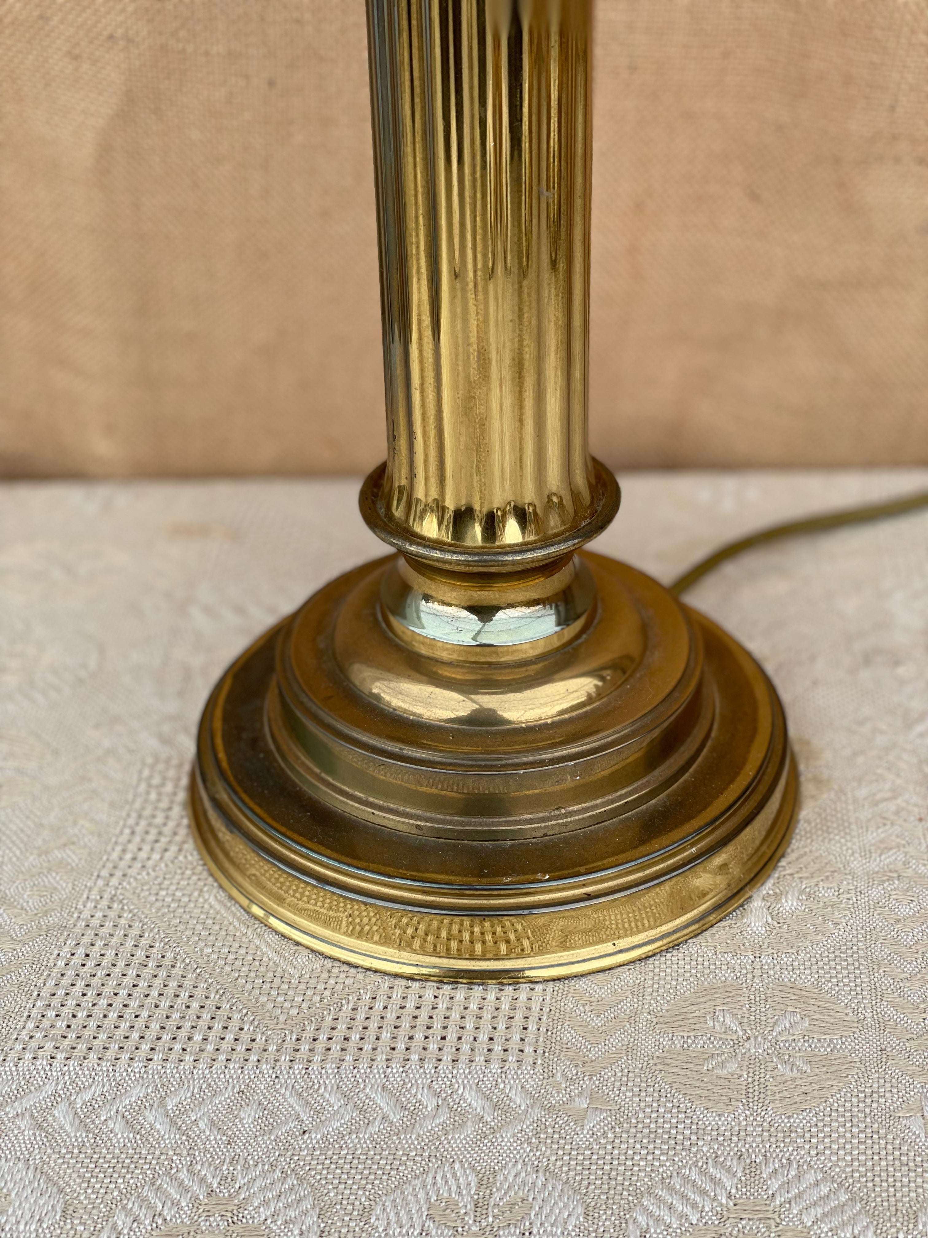 Antique Gold Lamp with Fringing & Tapestry