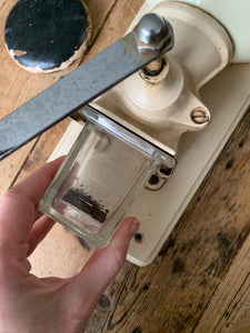 Dutch Vintage Wall Mounted Coffee Grinder (cream, red and black)