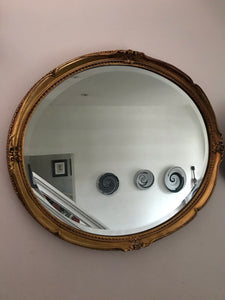Large Gold Vintage Mirror (hangs portrait or landscape)