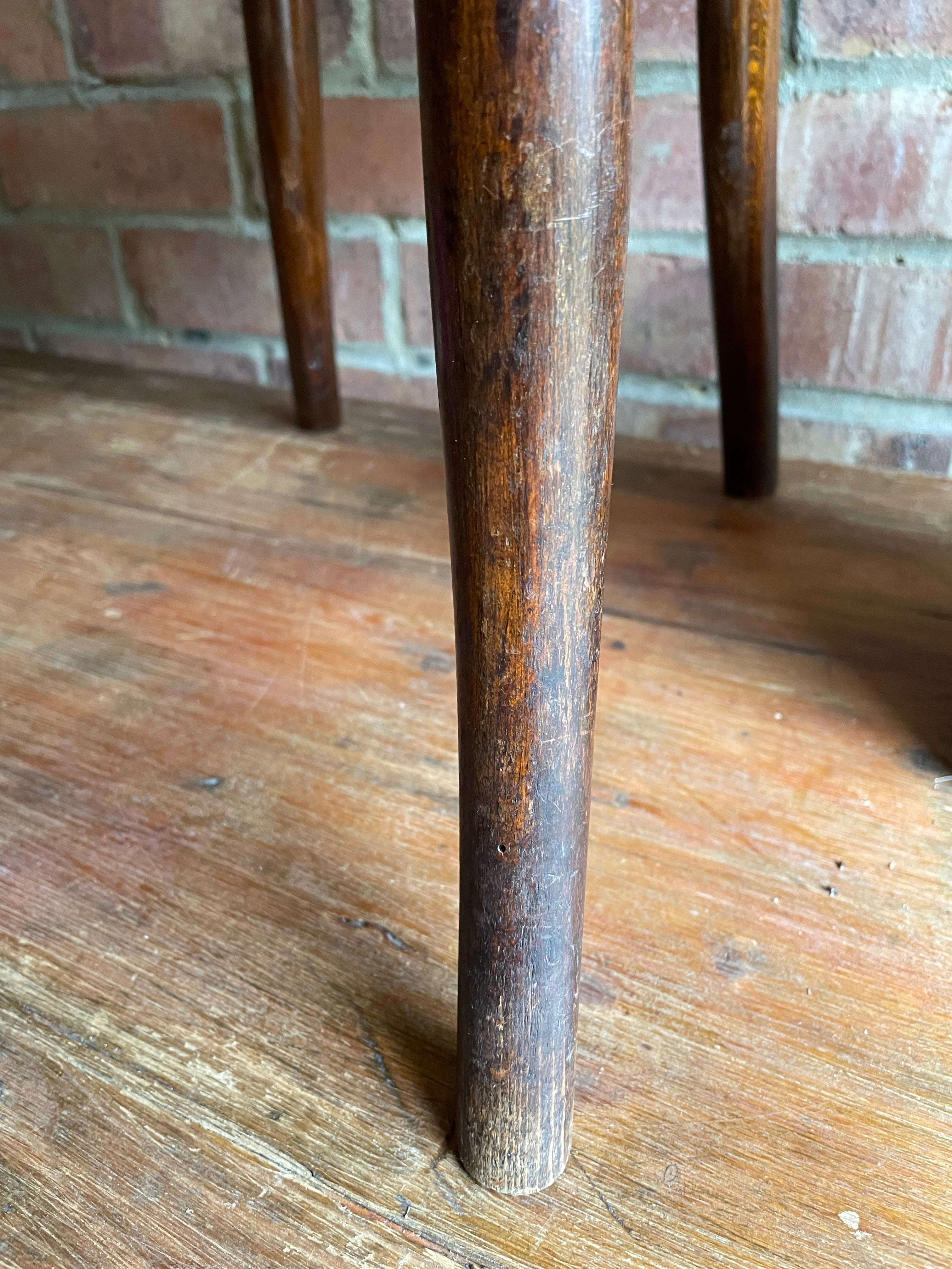 Little Bentwood Chair with Studded Green Velvet Seat