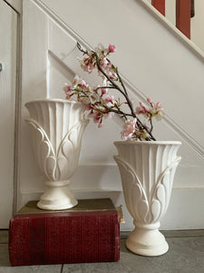 Pair of Bisque Urns