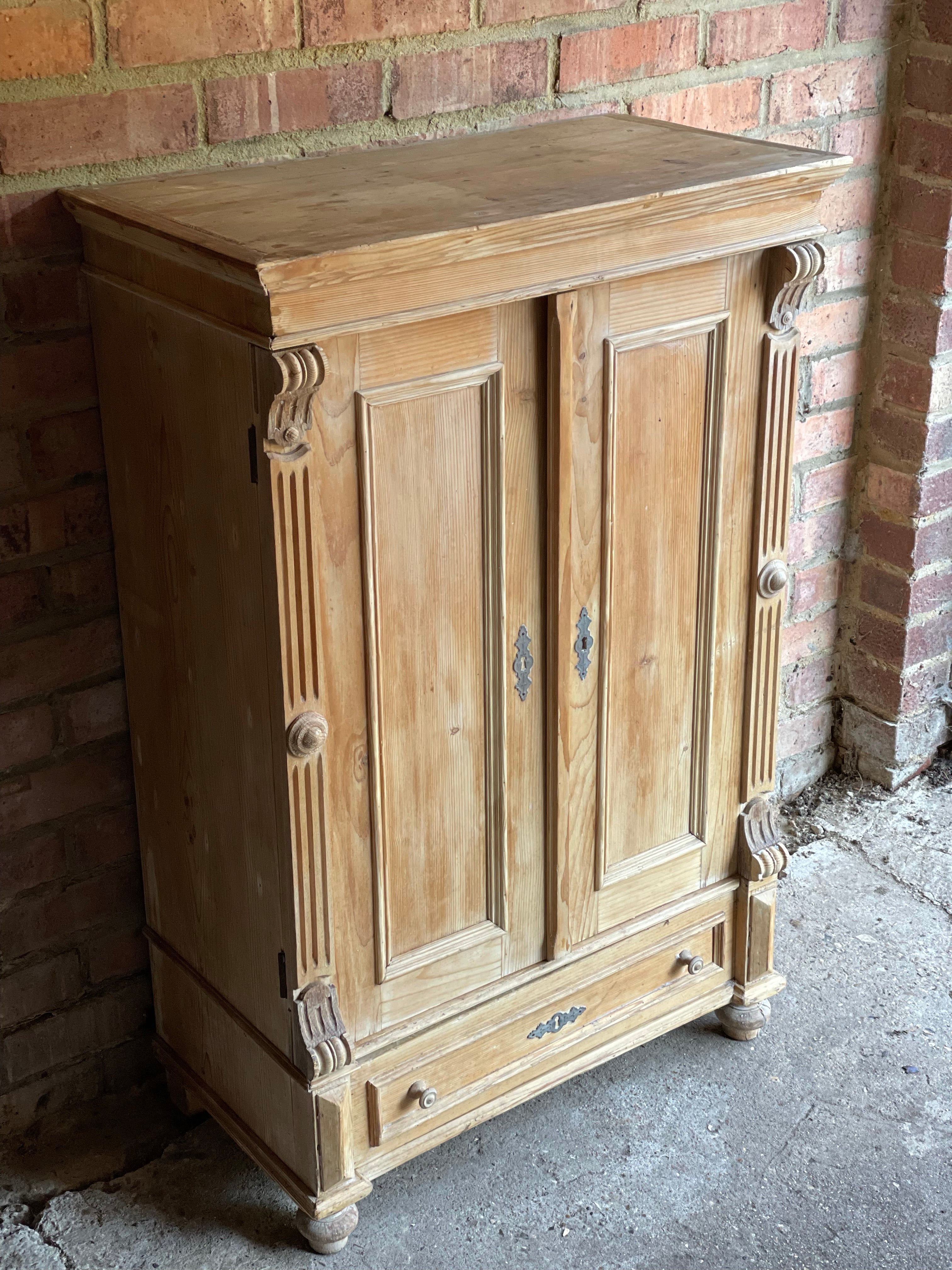 Victorian Pine Cabinet with Two Doors