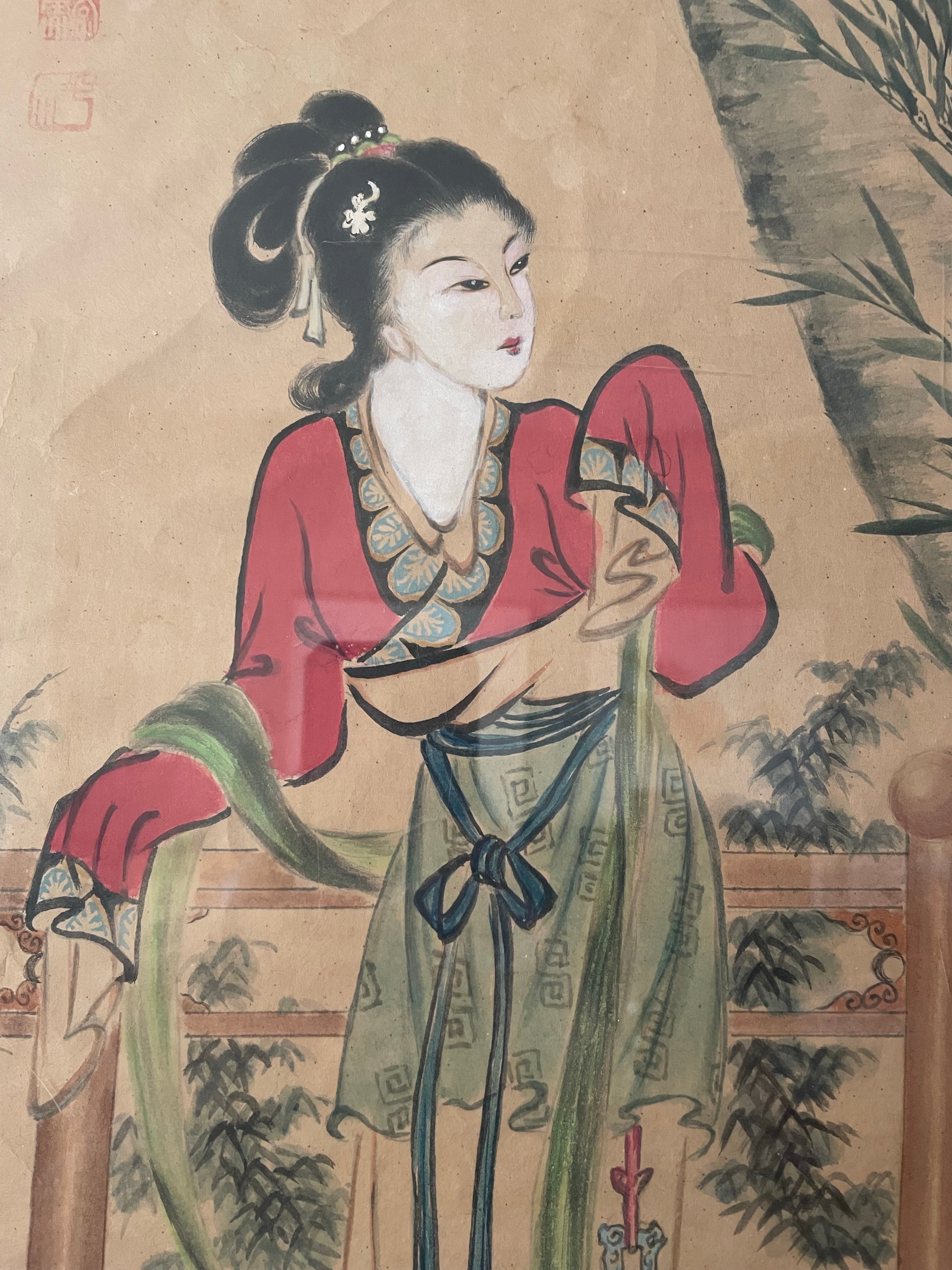 Large Early 1900s Chinese Watercolour