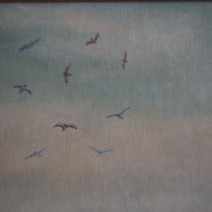 Evening Glow: Small Midcentury Oil on Board