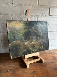 19th Century Landscape: Unframed Oil on Canvas