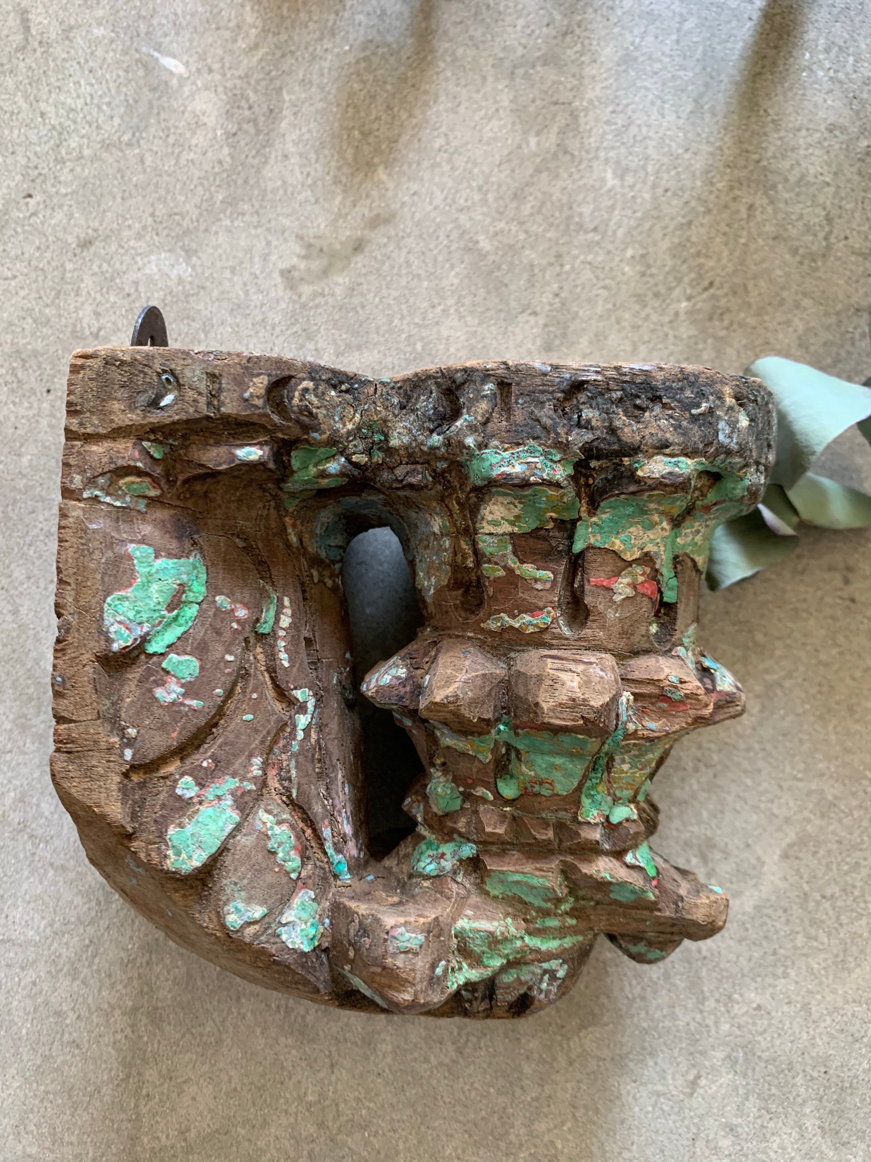 Wooden Carved Antique Candle Bracket