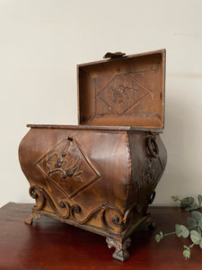 Large Metal Box with Bird Decoration