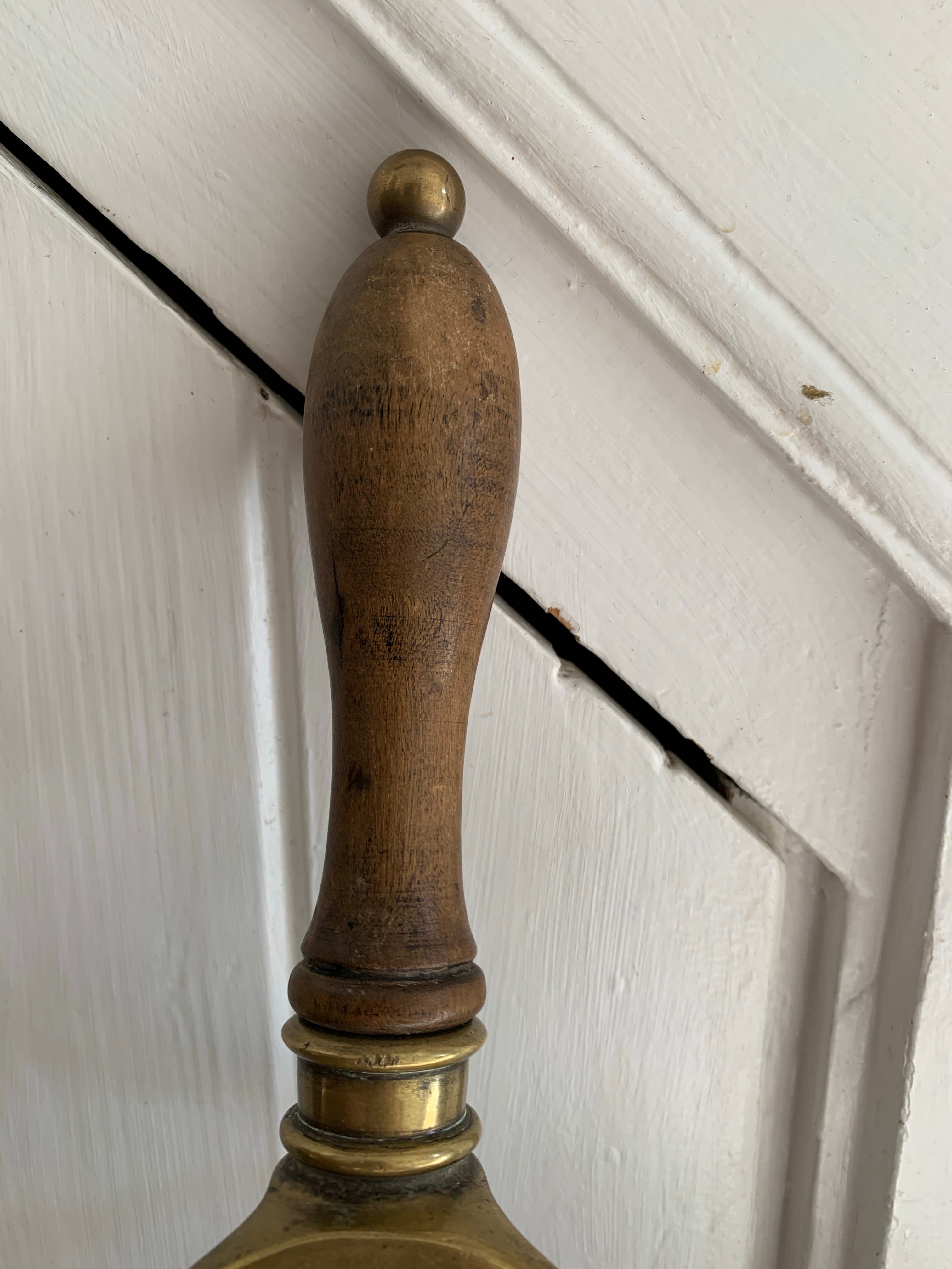 Antique Brass Clip On Trivet with Wooden Handle