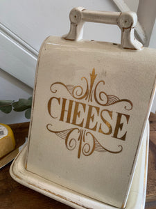 Antique Ceramic Cheese Dish with lid