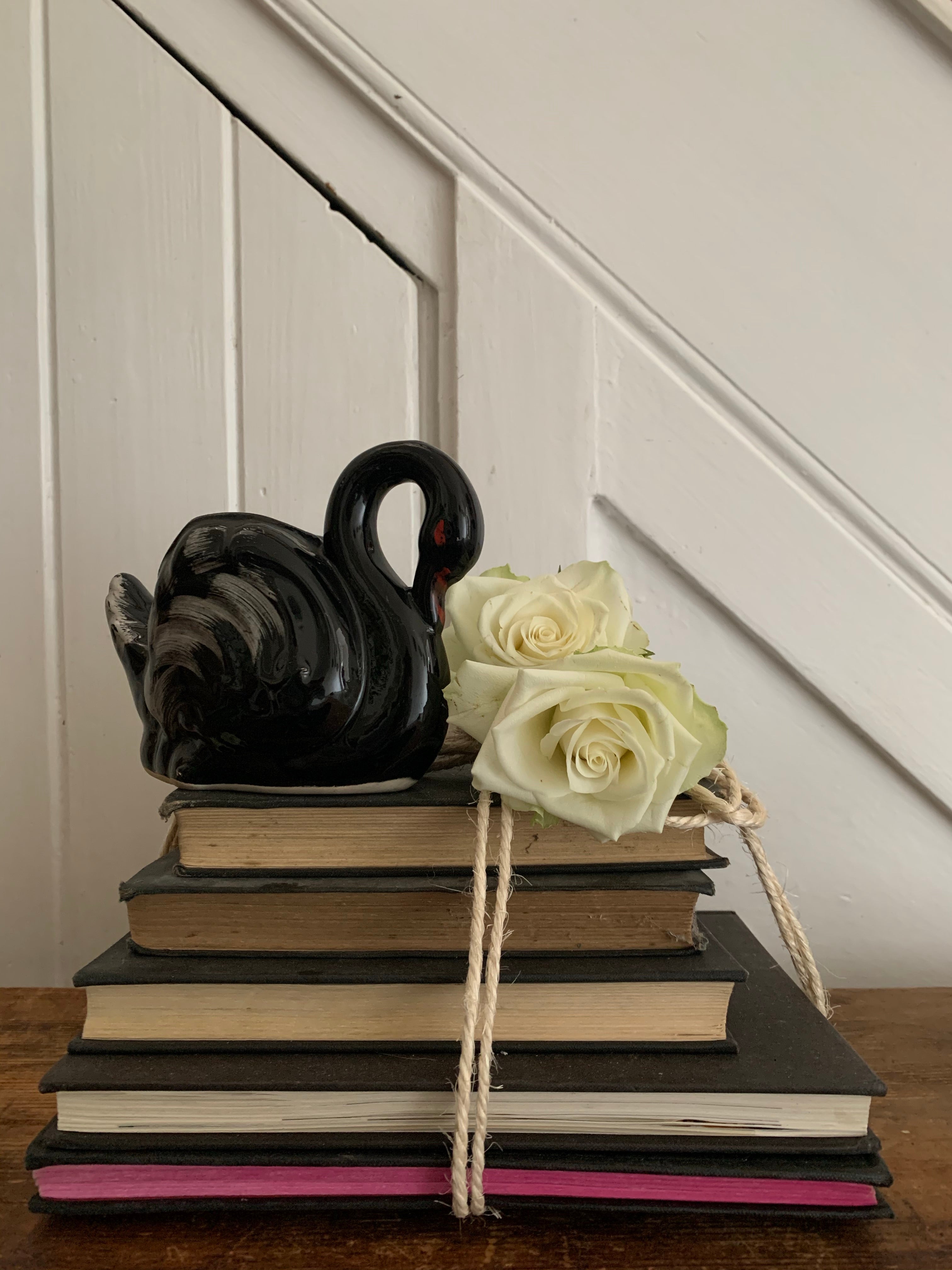 Small Black Ceramic Swan 1