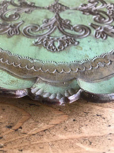 Mint Green Florentine Gilt Tray