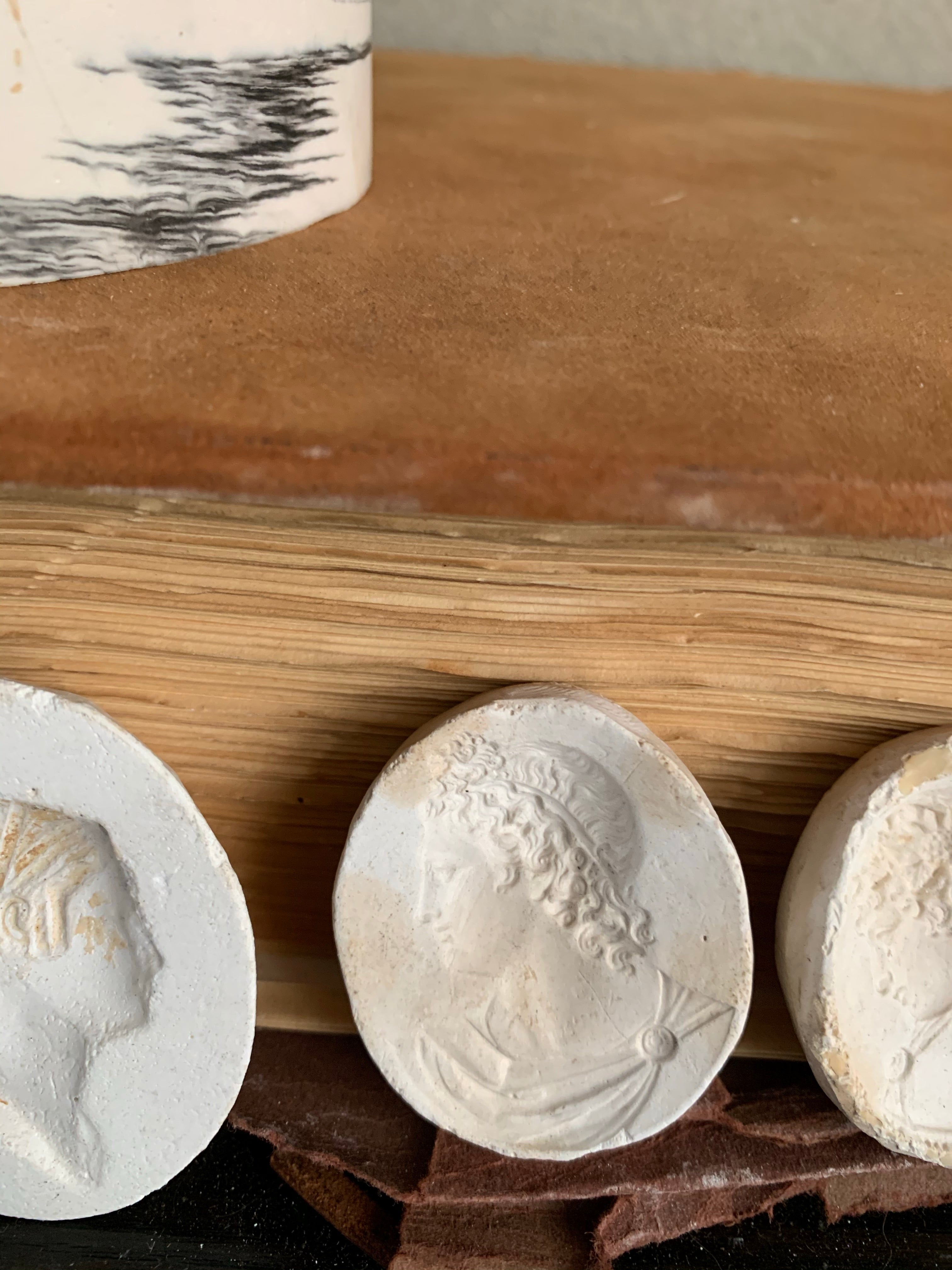 Miniature Plaster Molds of Classical Gentleman - Set of Three