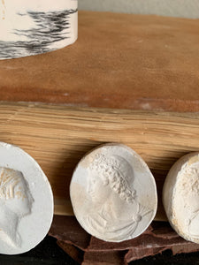 Miniature Plaster Molds of Classical Gentleman - Set of Three