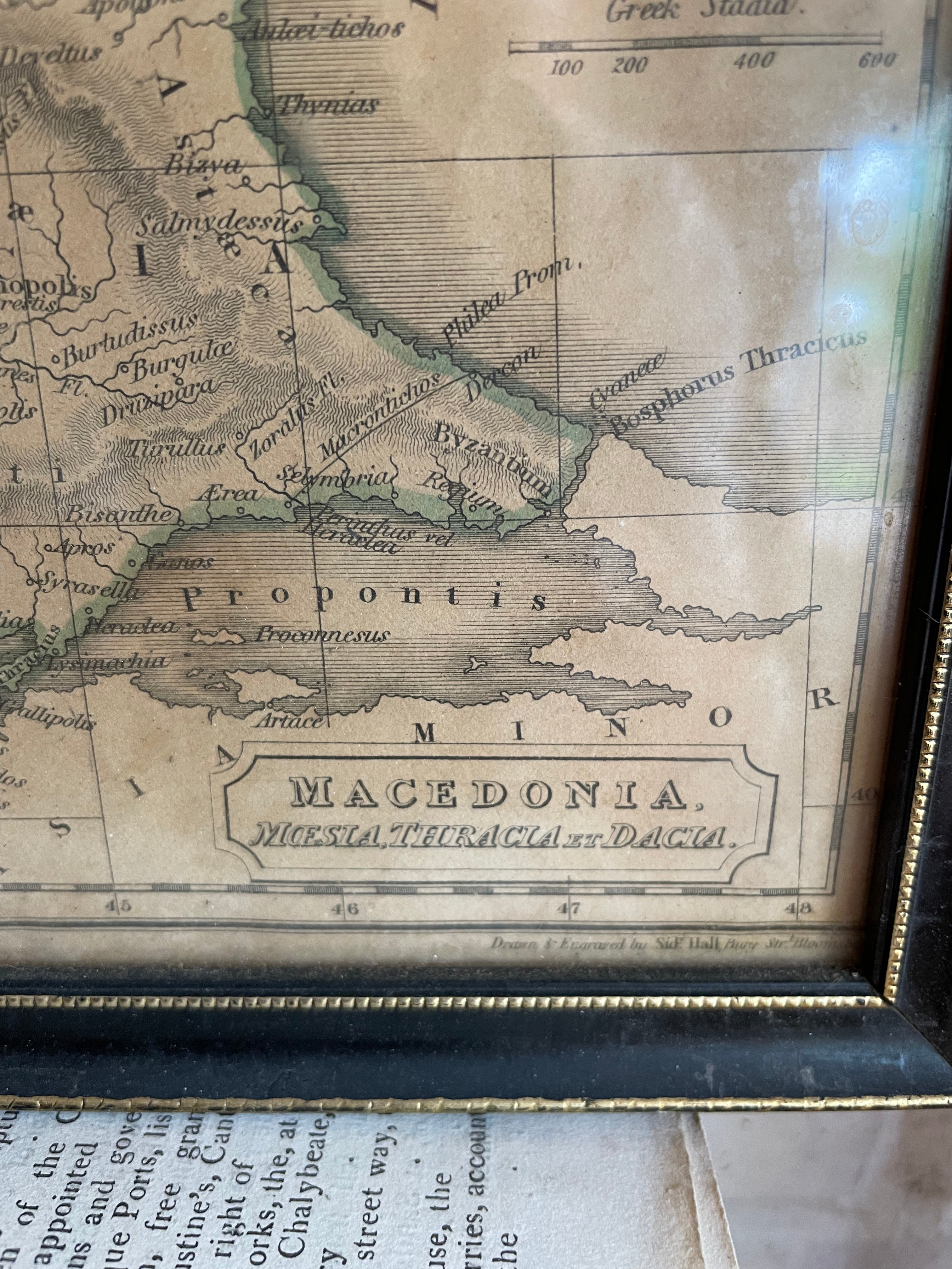Small 19th Century Framed Map of Macedonia