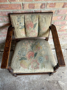 Victorian Low Chair with Original Embroidered Fabric