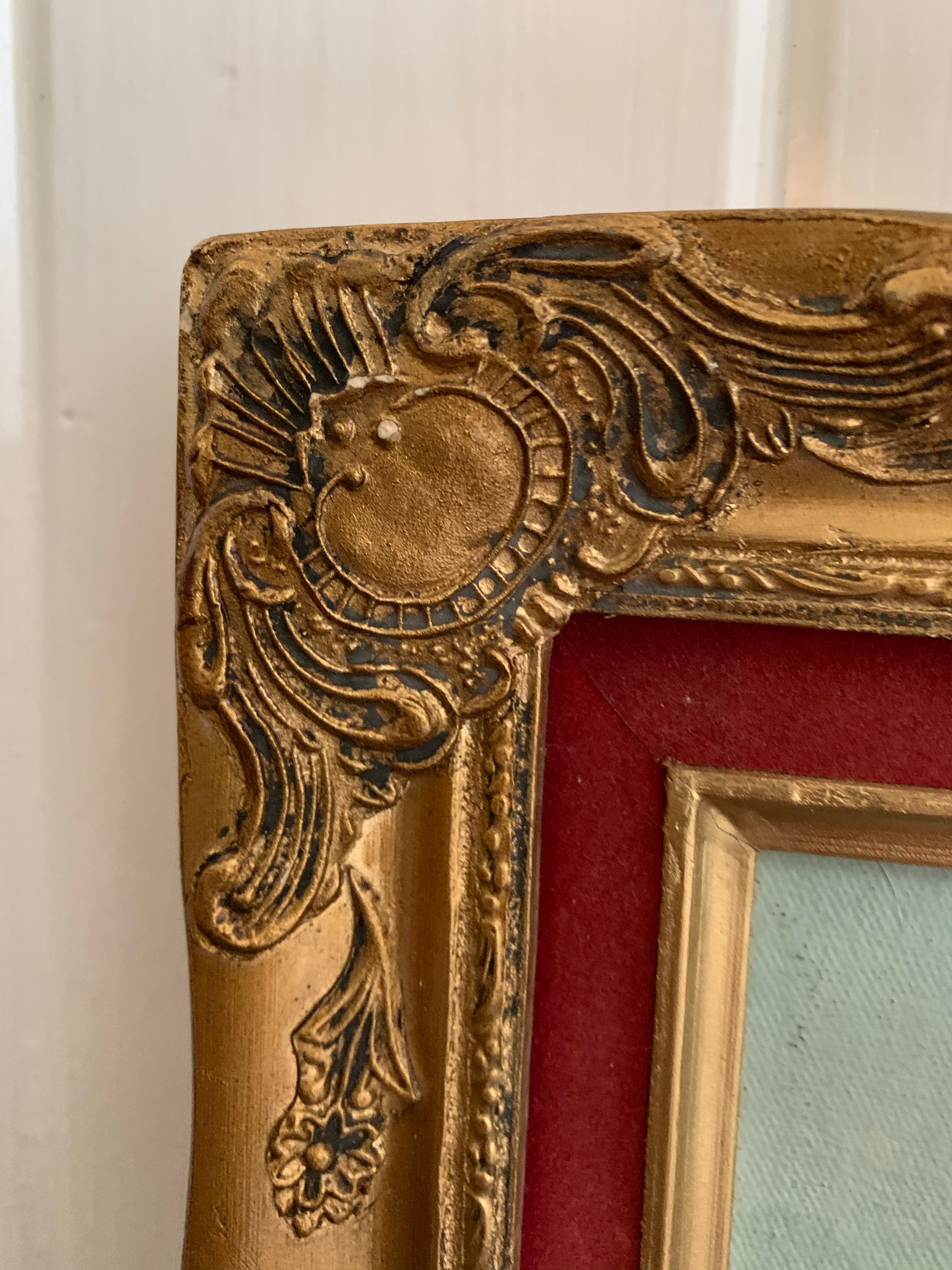 Small Floral Oil Painting with Gilt Frame