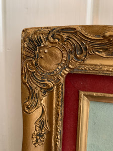 Small Floral Oil Painting with Gilt Frame