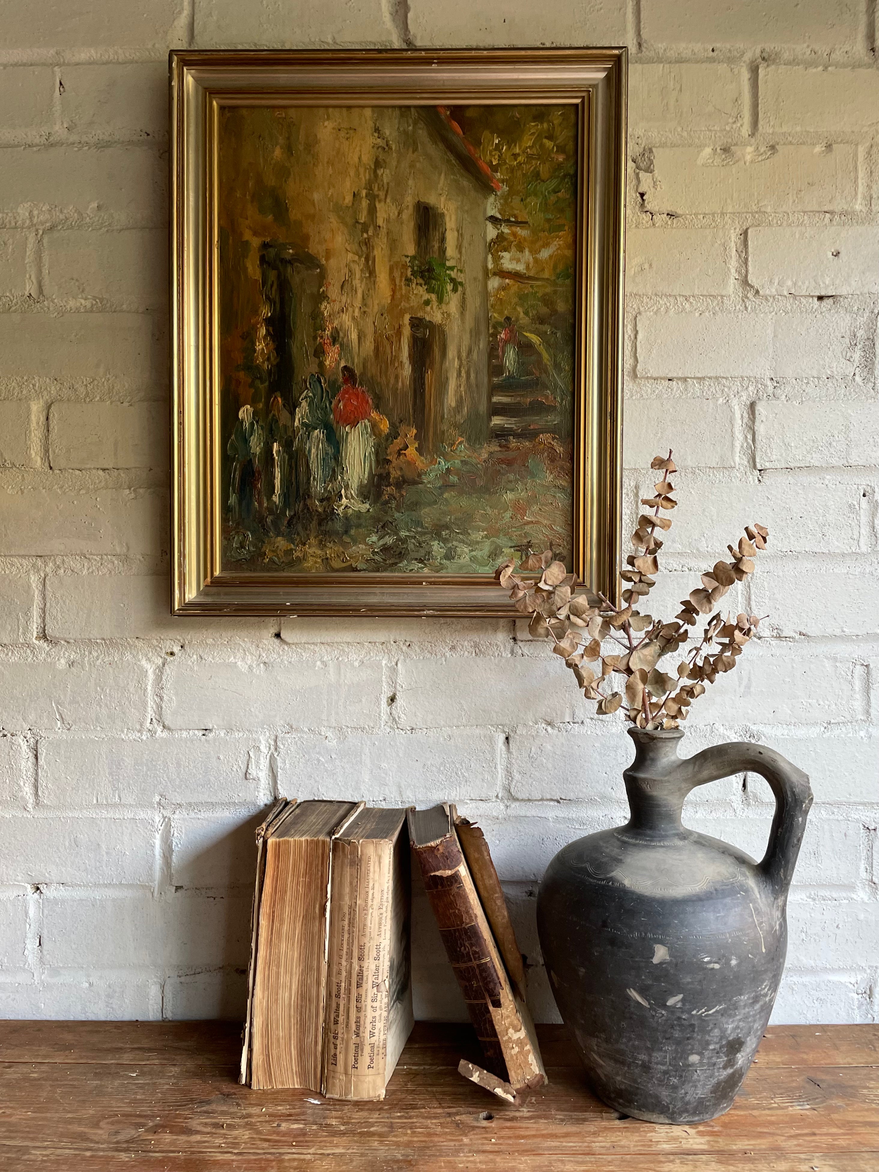 Street Scene: Impasto Oil on Canvas