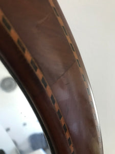Antique Oval Mirror with inlay detail