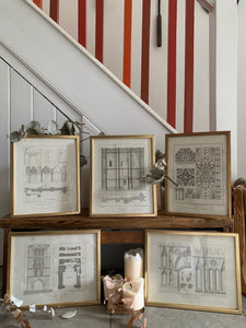 Collection of Five Antique Prints of Architectural & Ornamental Detail