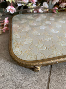 Lace and Gilded Metal Tray