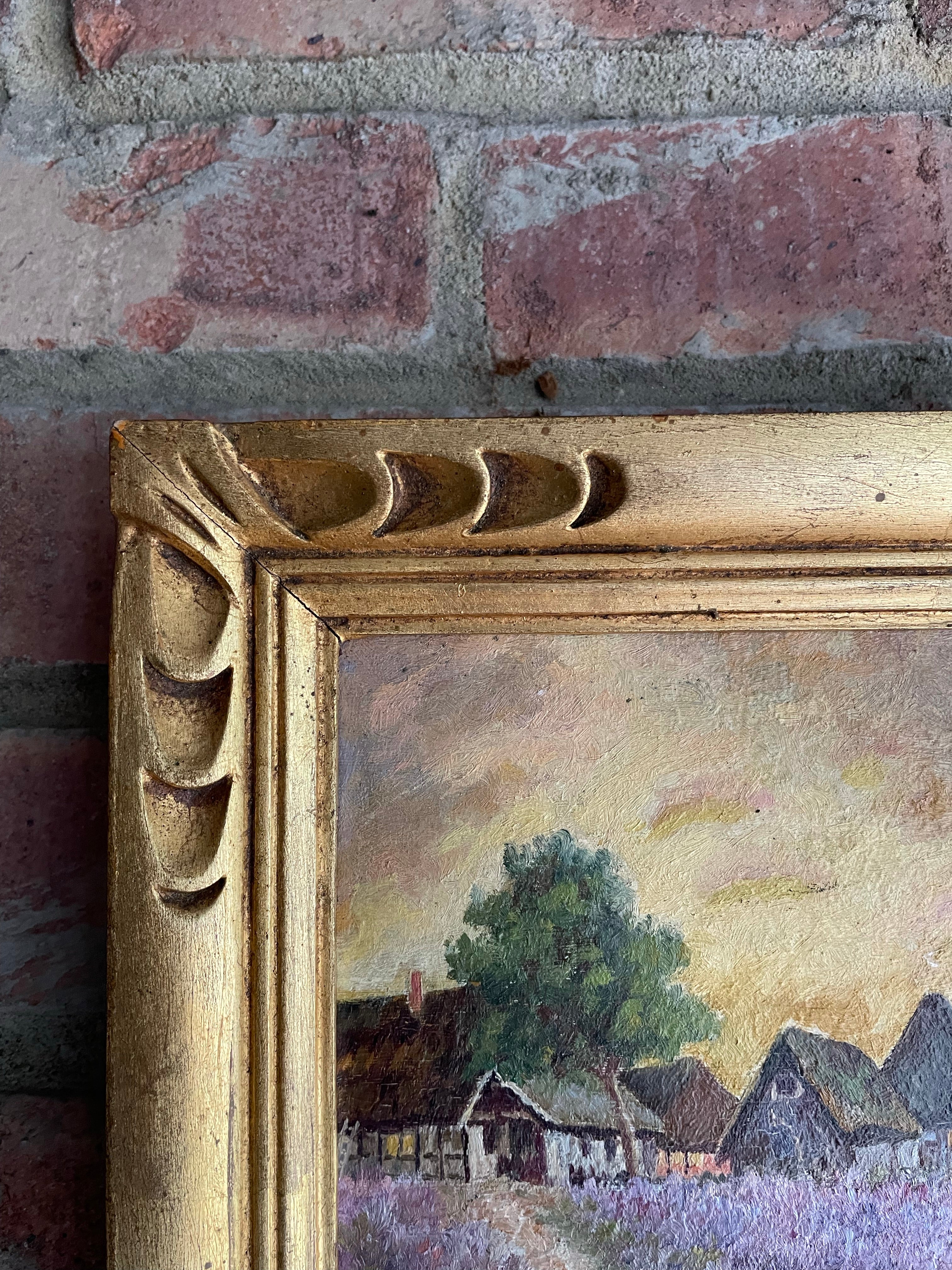 French Lavender: Small Signed Oil on Board