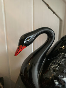Ceramic Swan Flower Posy with White Feather Detail