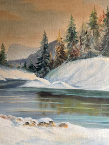 Winter Treescape: Oil on Canvas