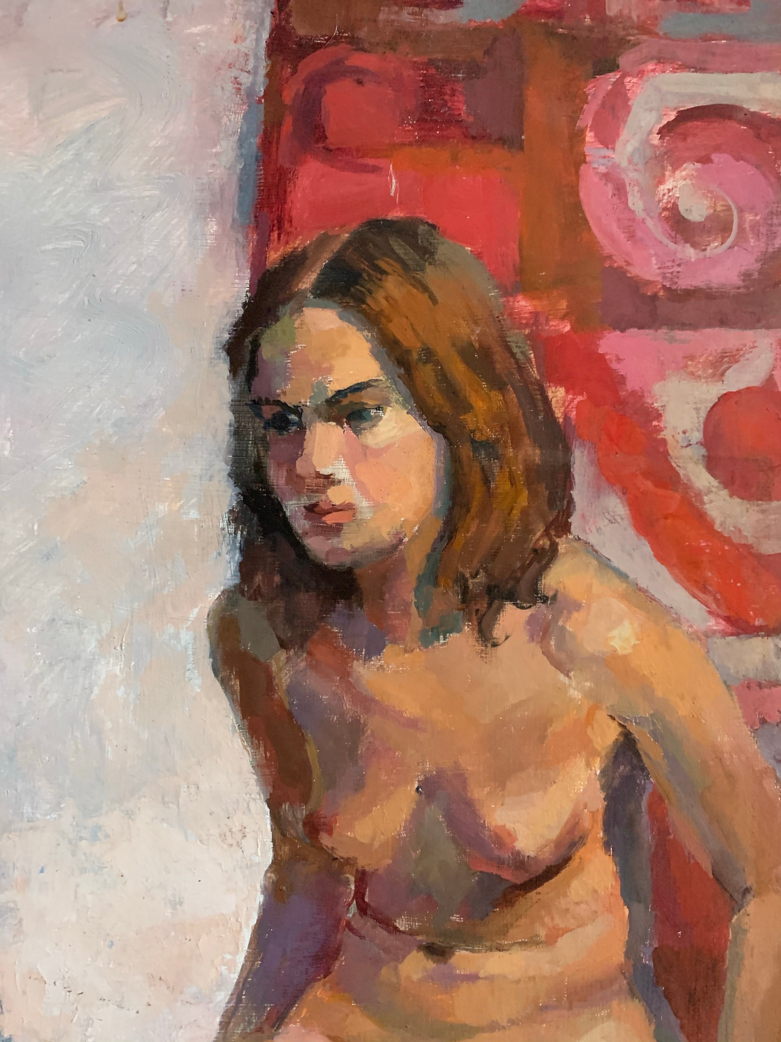 Original Nude - Large Oil on Board
