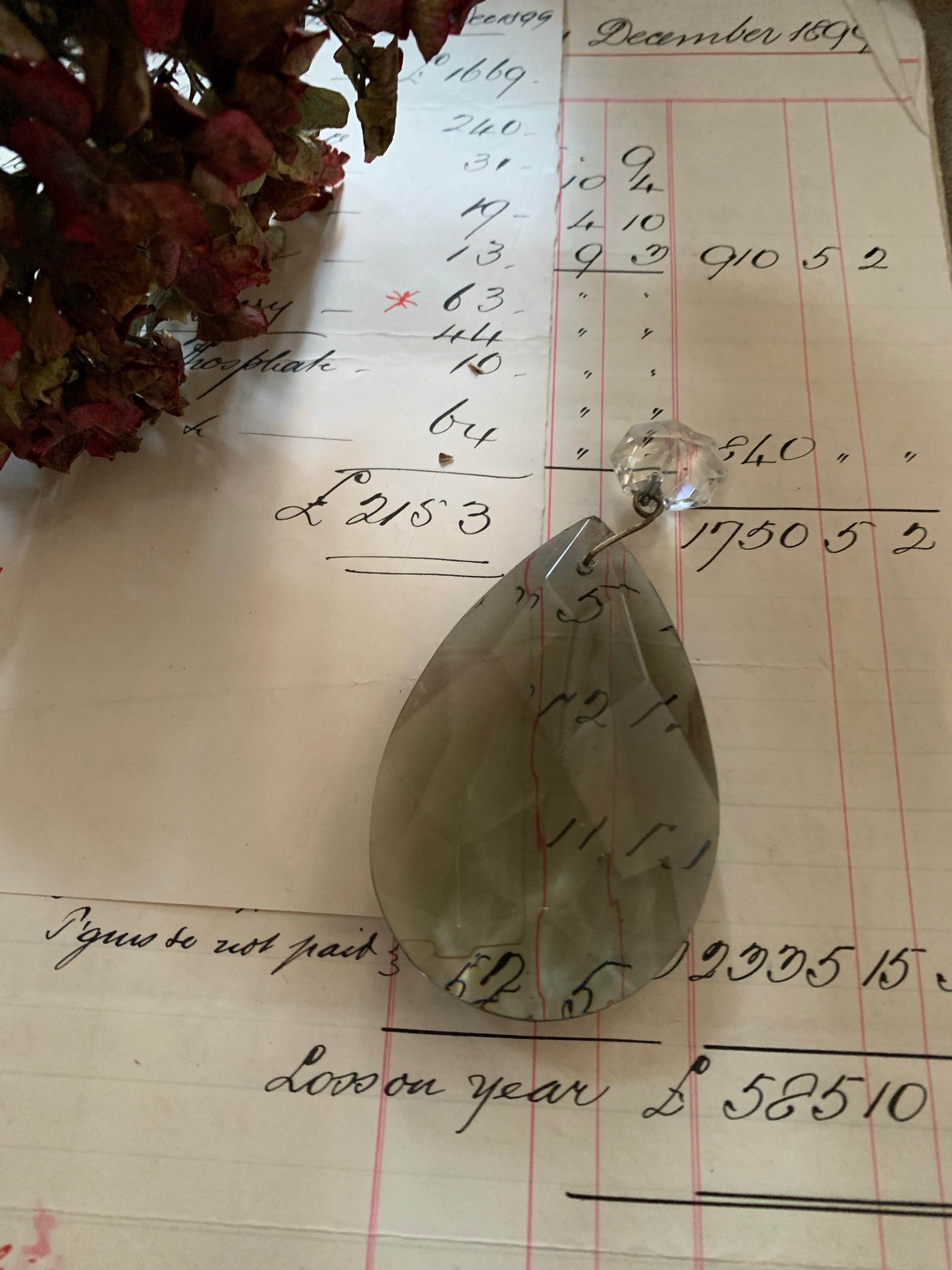 Large Italian Smokey Grey Chandelier Drop- 2