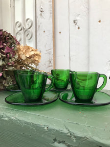 1950s Green Glass Espresso cups - set of 4 – Reclectic
