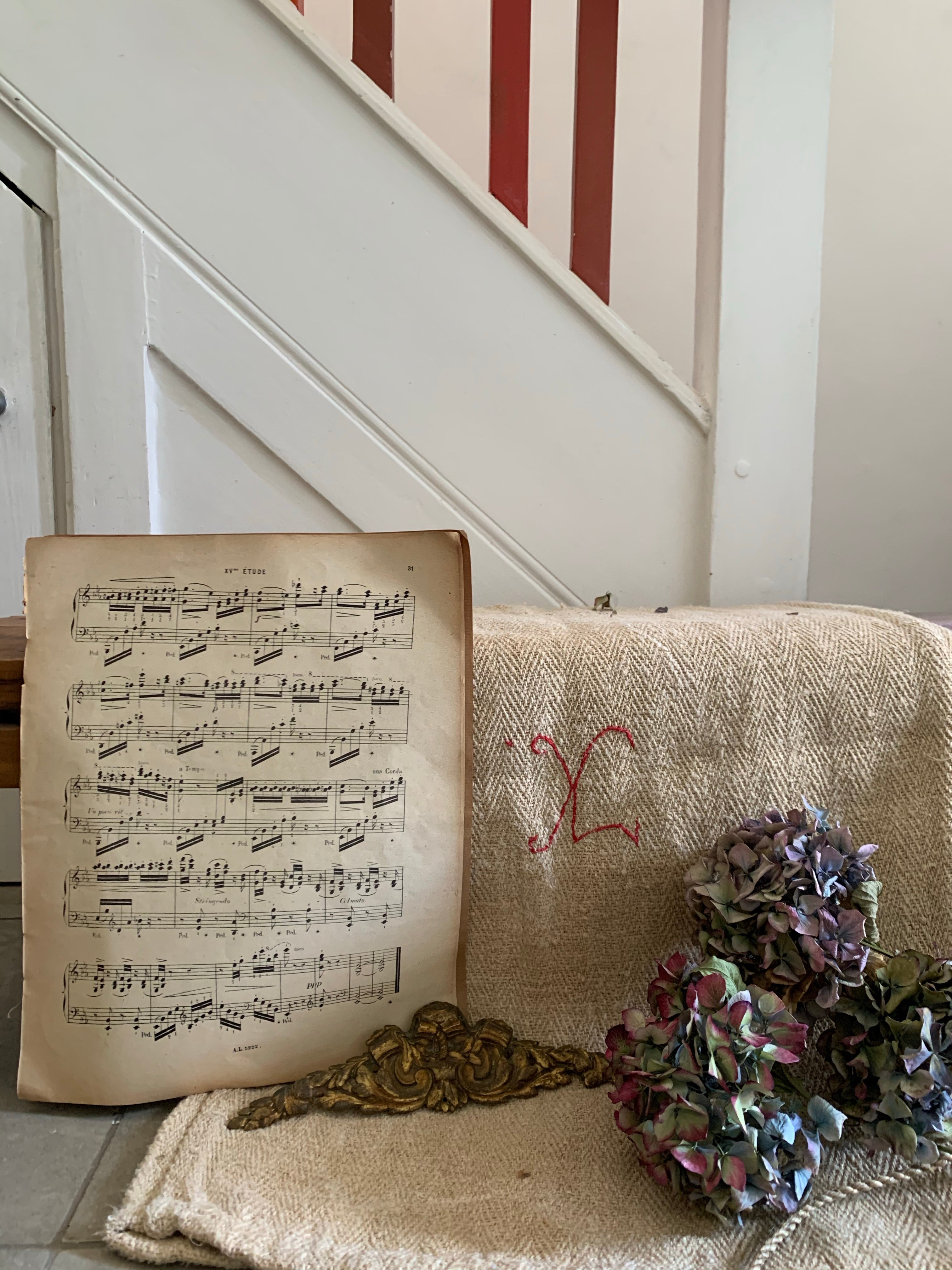 Book of Old French Music Sheets for Piano