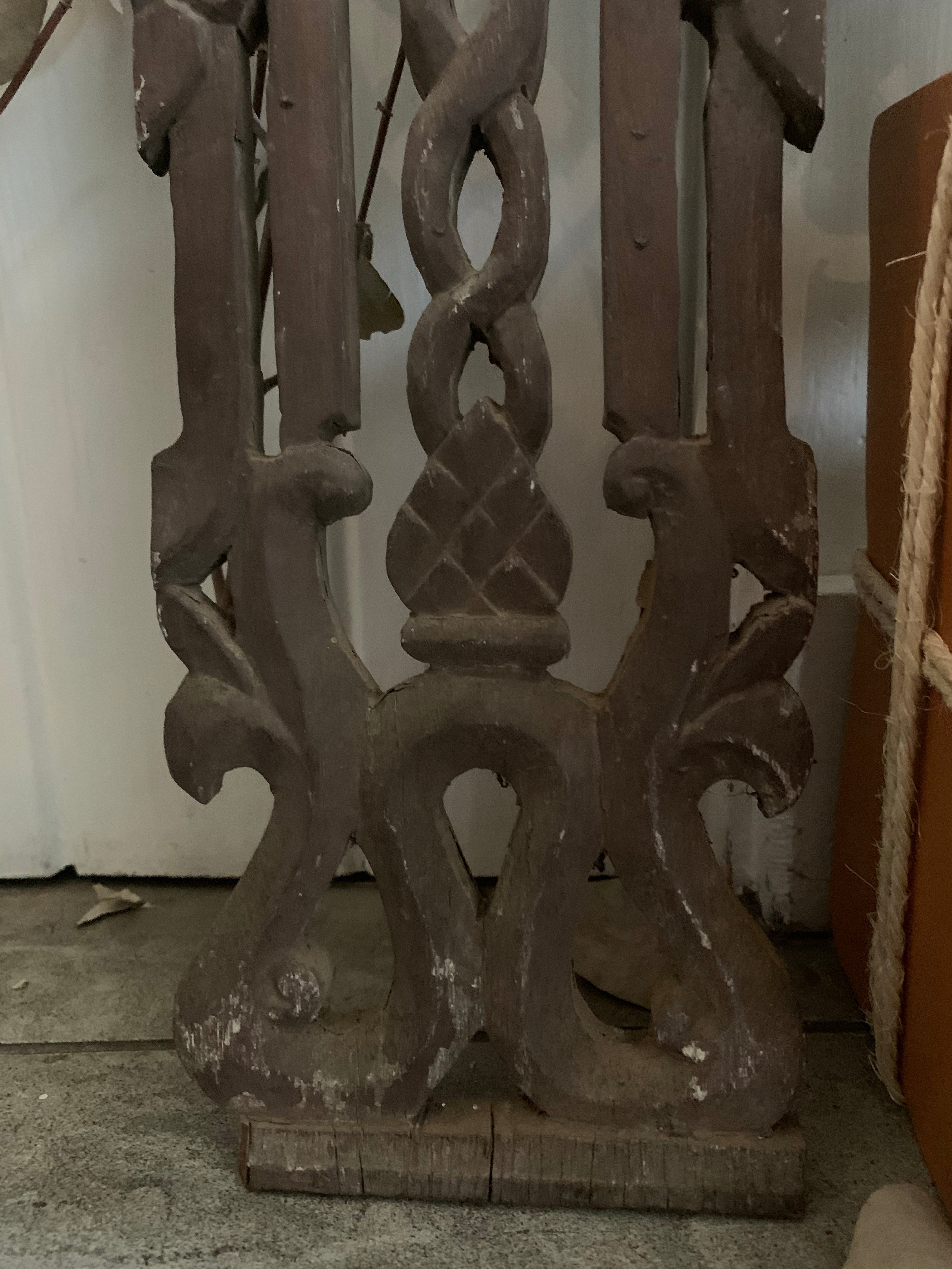 Hand-Carved Decorative Wood Panel 3