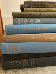 Set of 10 vintage books with blue covers