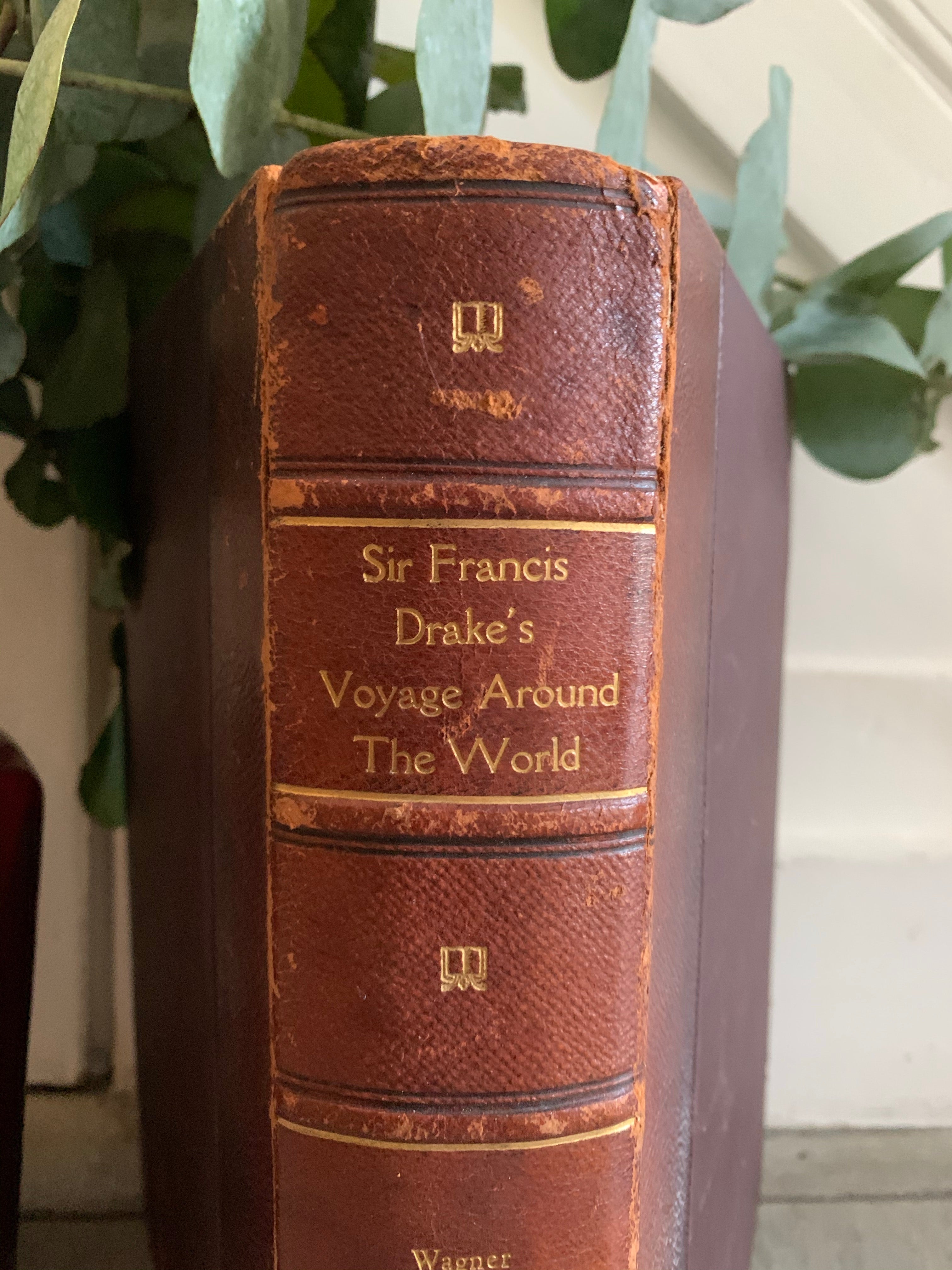 1920s “Sir Francis Drake’s Voyage around the World” with leather spine