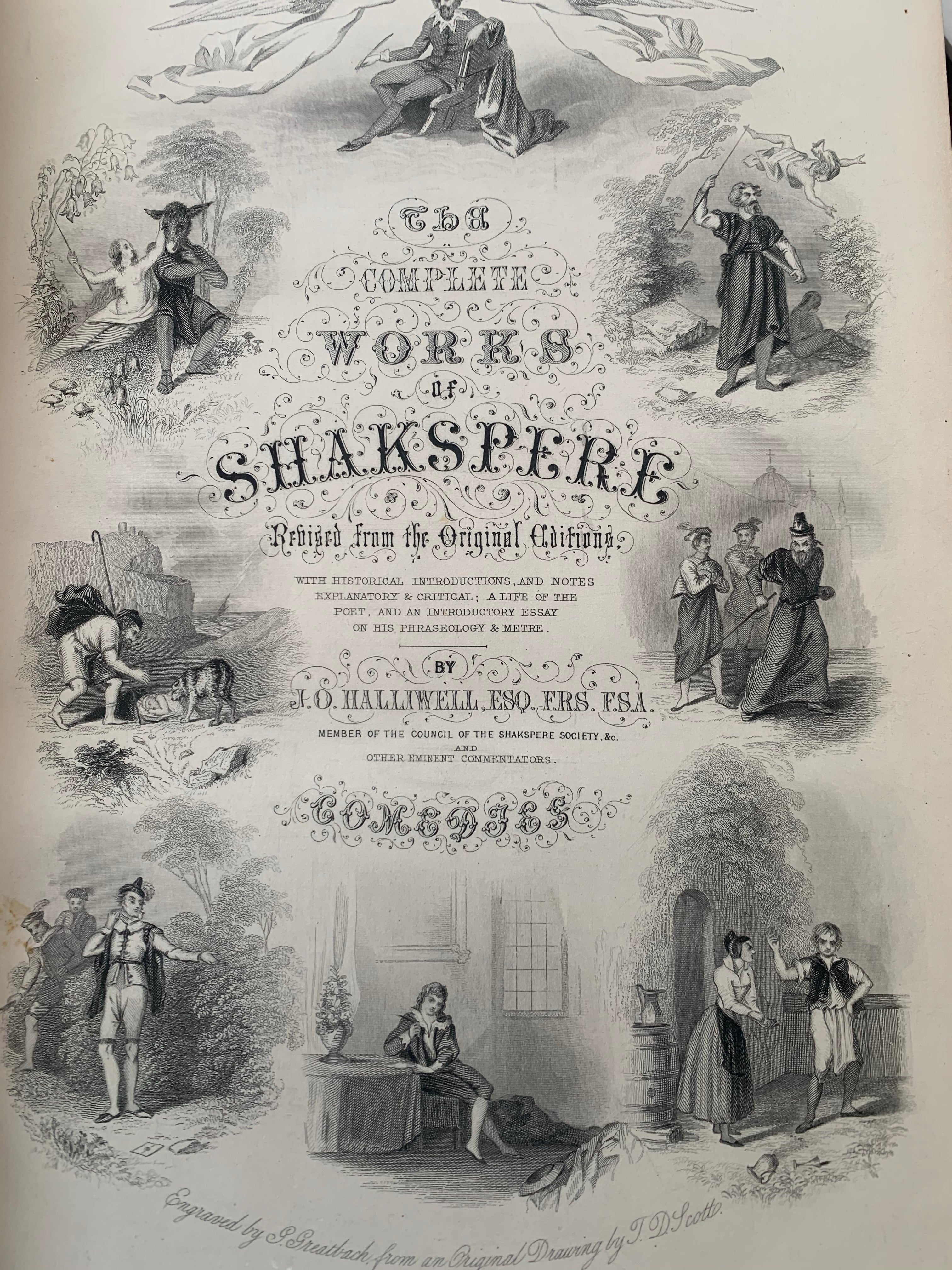 Shakespeare Comedies - Leather spine and marbled cover