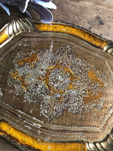 Yellow Florentine Gilt Tray