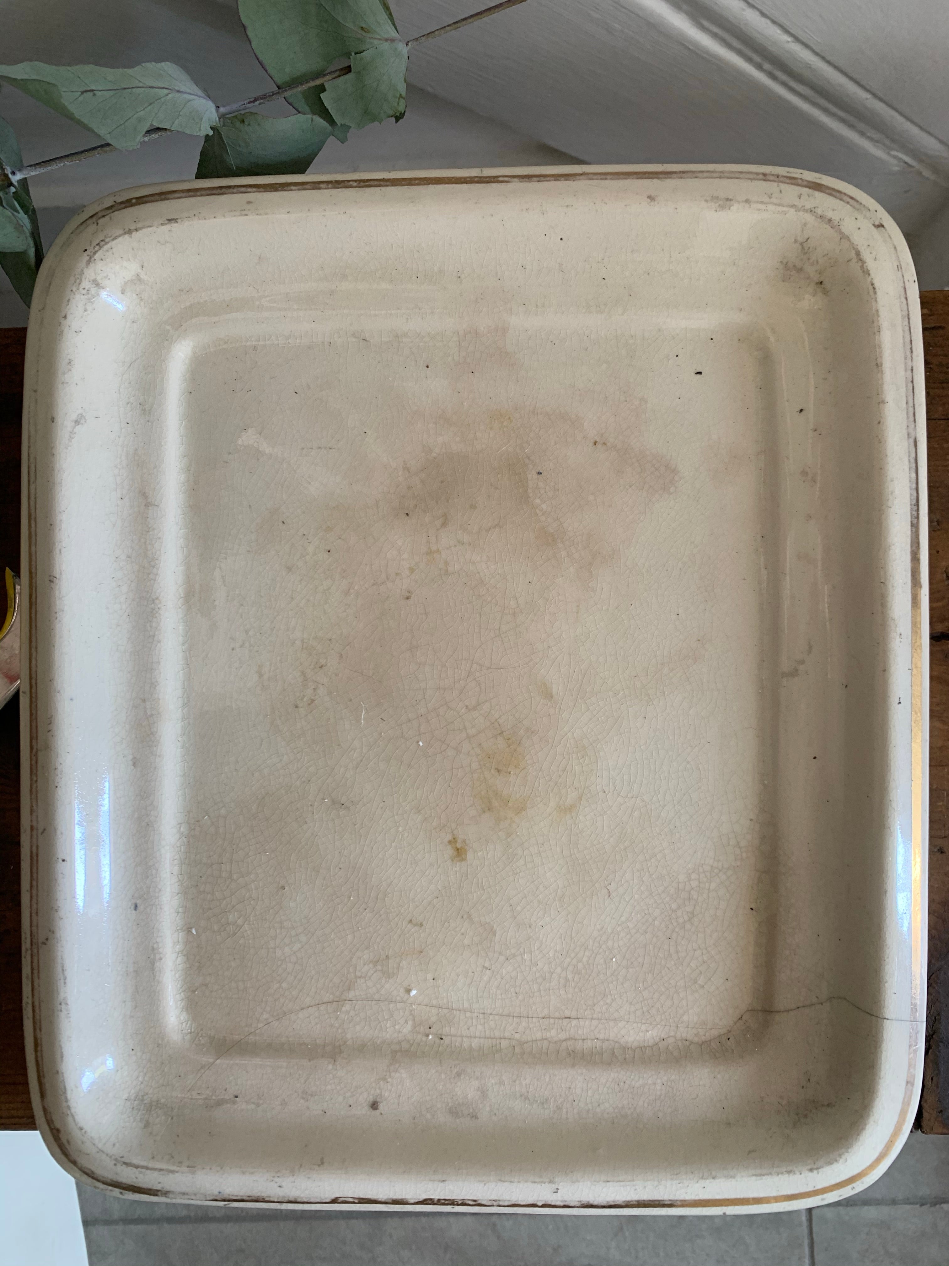 Antique Ceramic Cheese Dish with lid