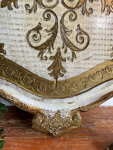 Cream and Gold Oval Florentine Tray