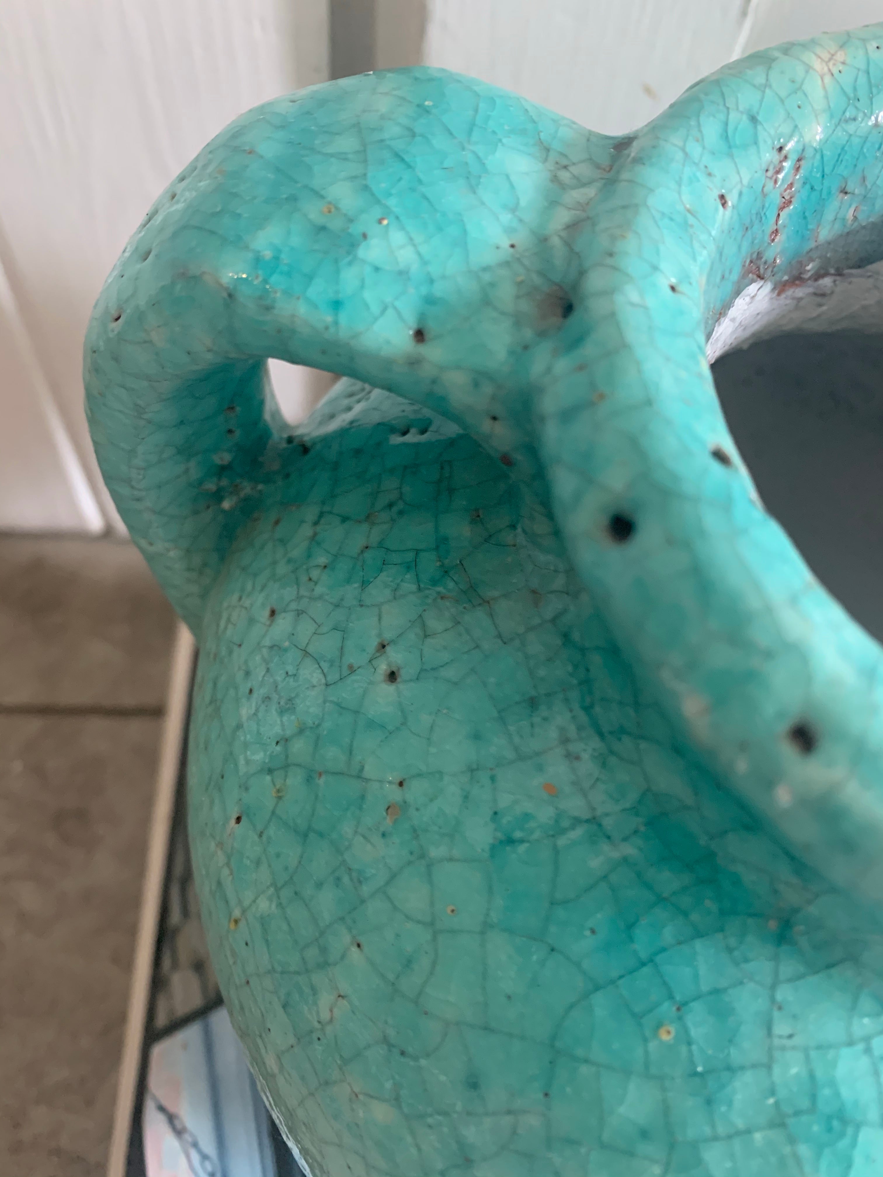 Textured Turquoise Vase