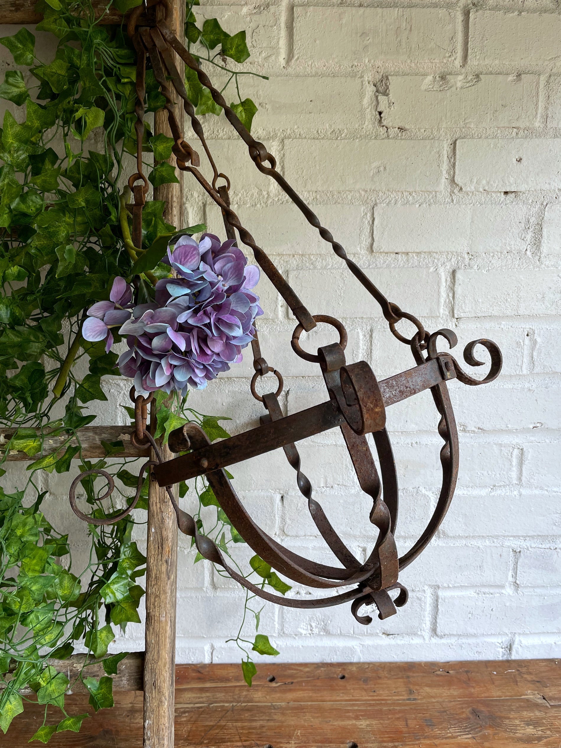 Victorian Iron Work Hanging Basket